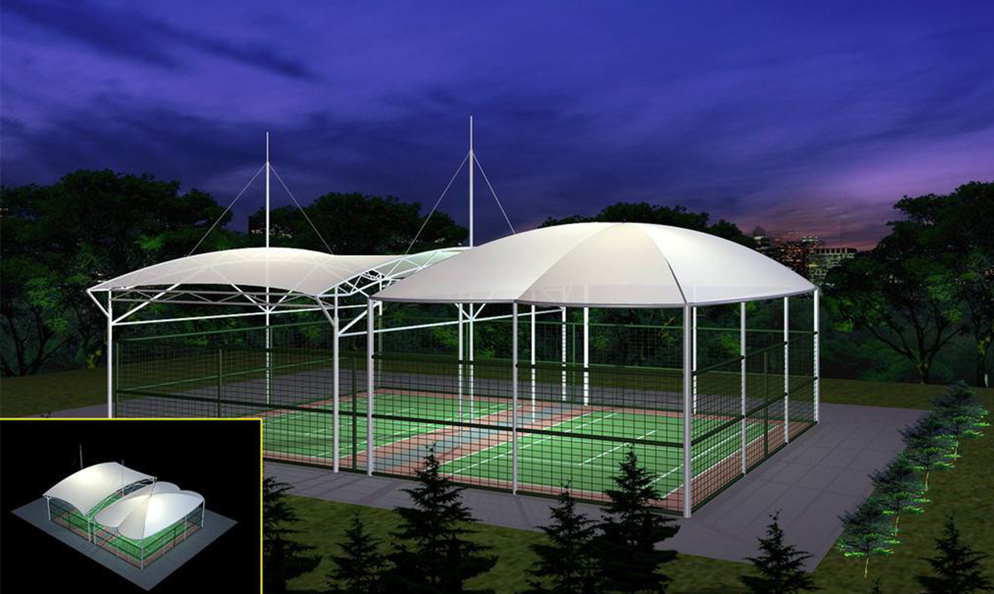 PVDF球场施工膜结构工程 项目筹备与设计规划的精要